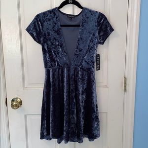 NWT Blue velvet dress